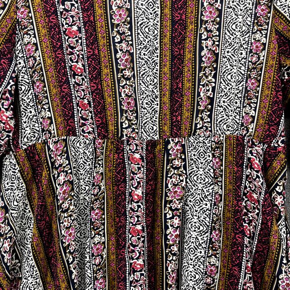 BloomChic Dress Plus Size 1X 14 16 Black white Stripe Short Sleeve V Neck Pocket - Picture 16 of 16